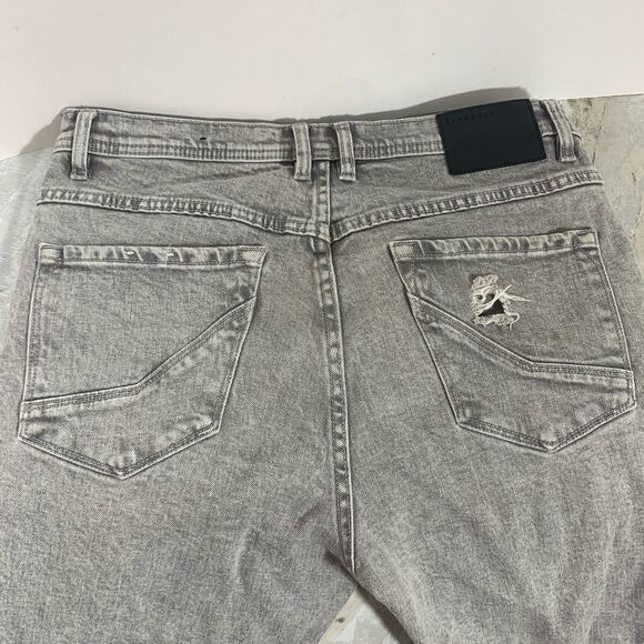 Empyre Gray Acid Wash Distressed Destroyed Skinny Jeans Size 32Wx29.5L - Picture 8 of 16